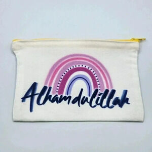 Alhamdulillah Canvas Zipper Pencil Bag Makeup Bag Pouch Bag Handmade NWT